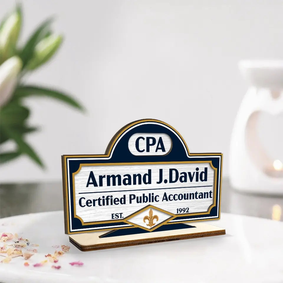 Certified Public Accountant Personalized Wooden Plaque