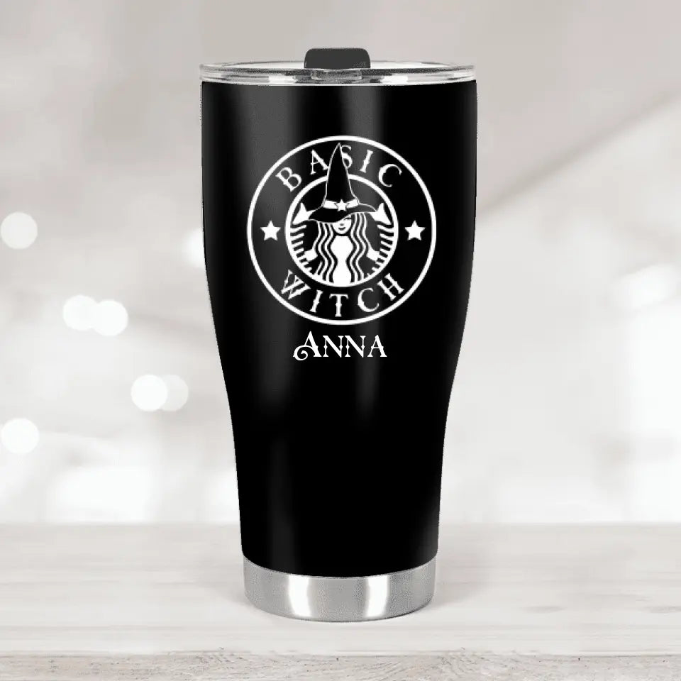 Basic Witch With Personalized Name- Best Curved Tumbler Gift For Halloween-208IHNTHTU546
