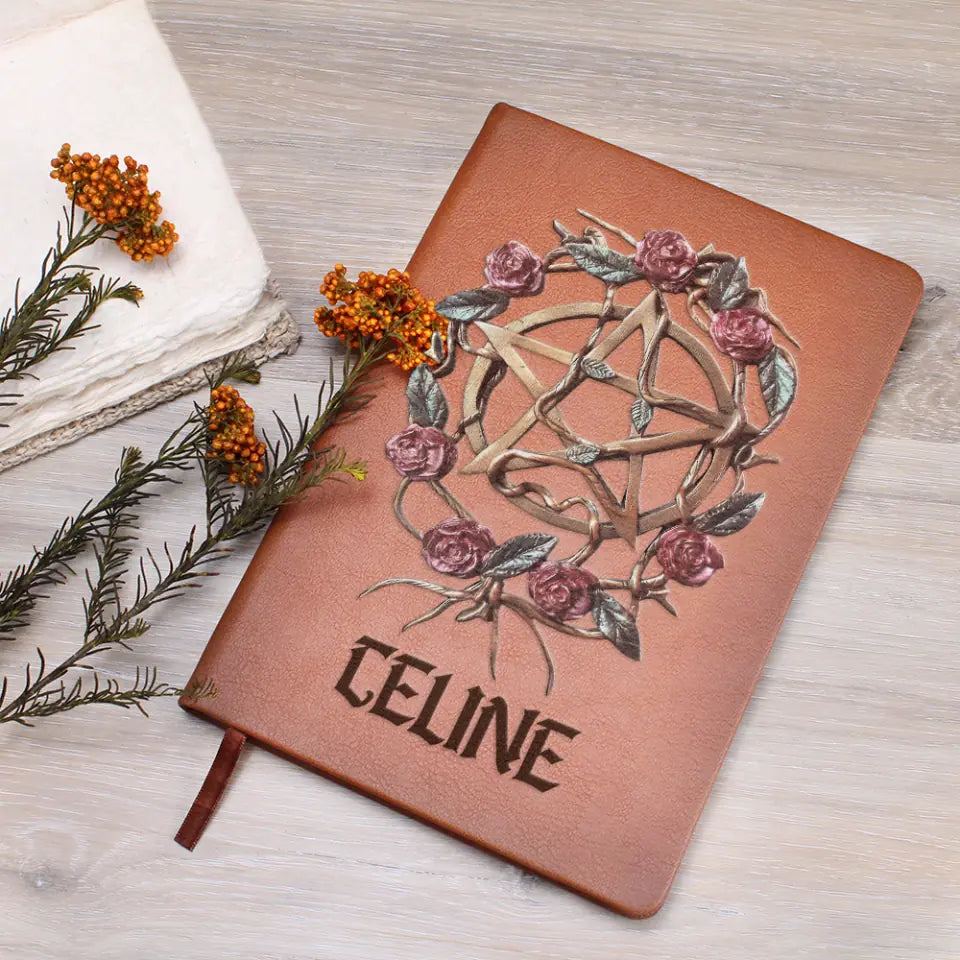 Mystical Witch Ancient Roses - Personalized Witch Leather Journal