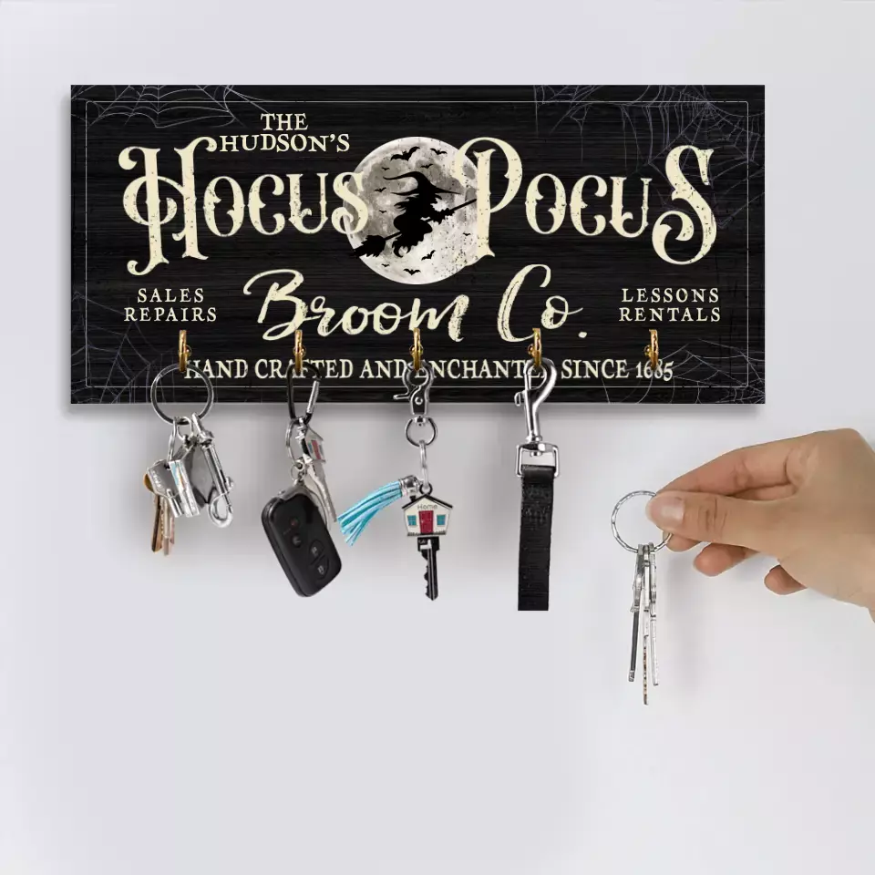 Hocus Pocus Broom Co Hand Crafted And Enchanted - Key Holder