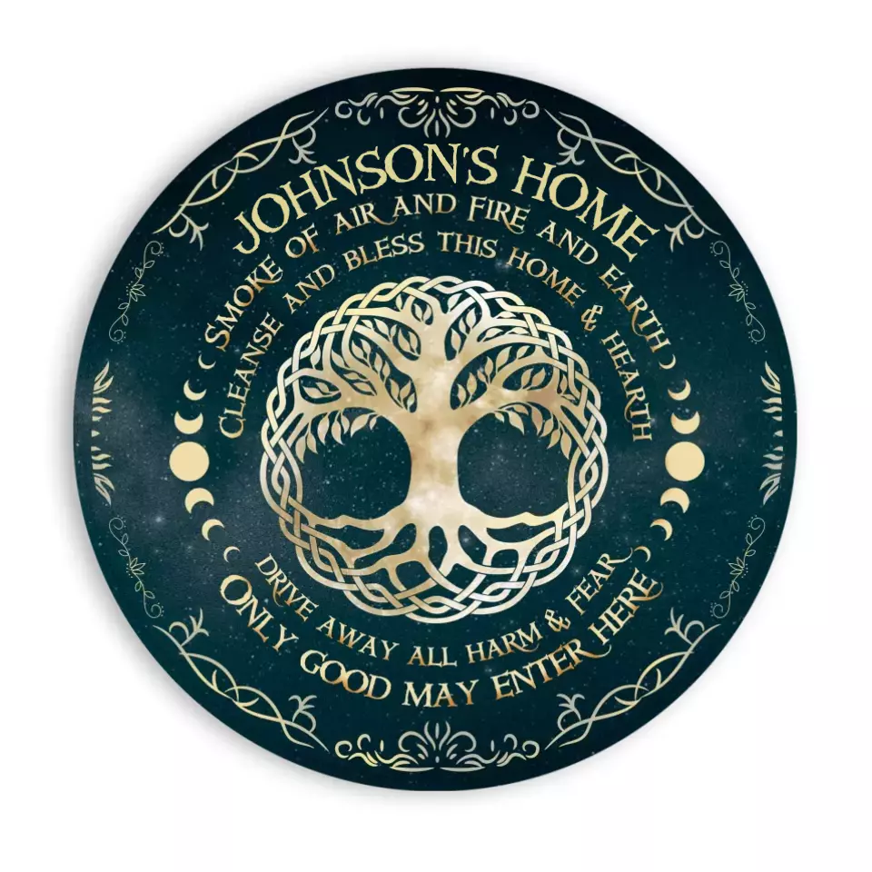 Smoke Of Air And Fire And Earth - Round Wooden Sign