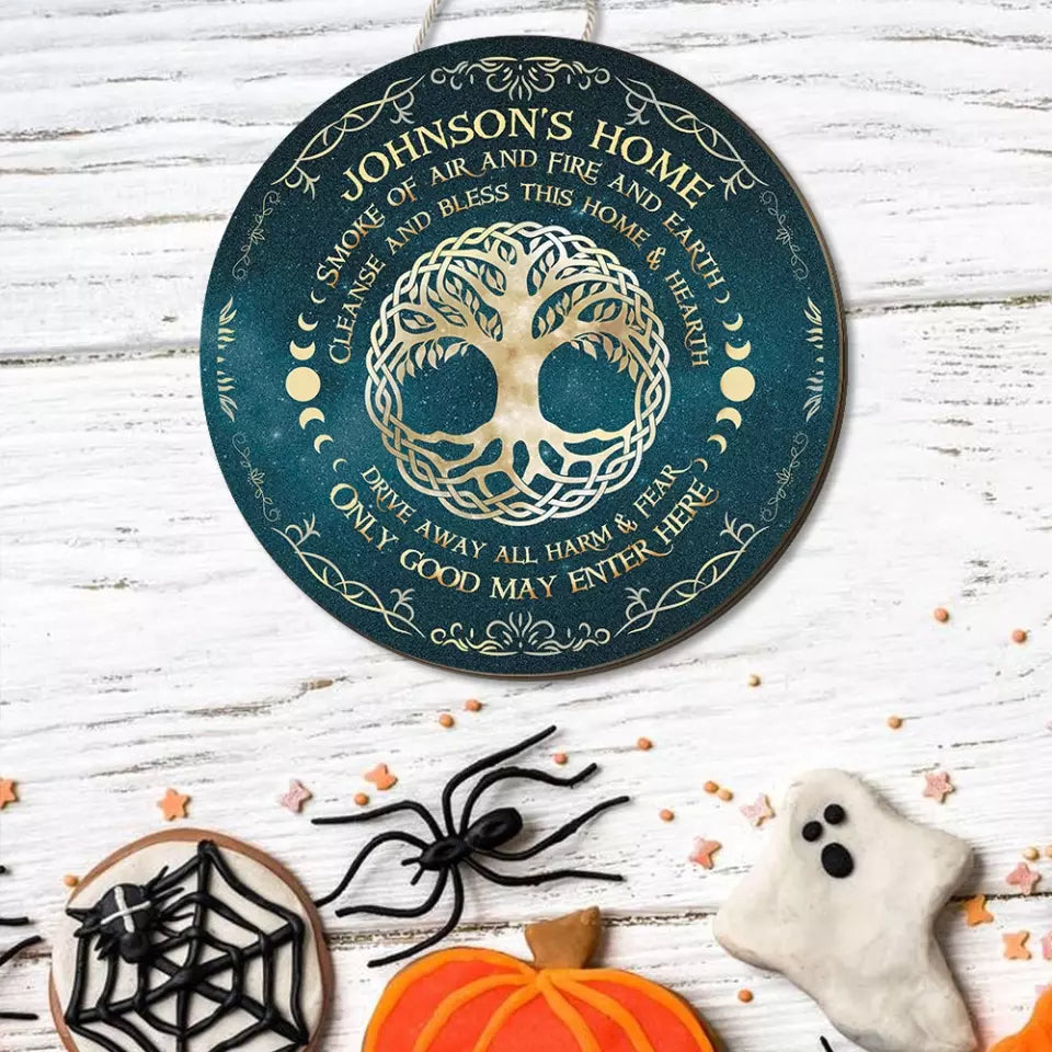 Smoke Of Air And Fire And Earth - Round Wooden Sign