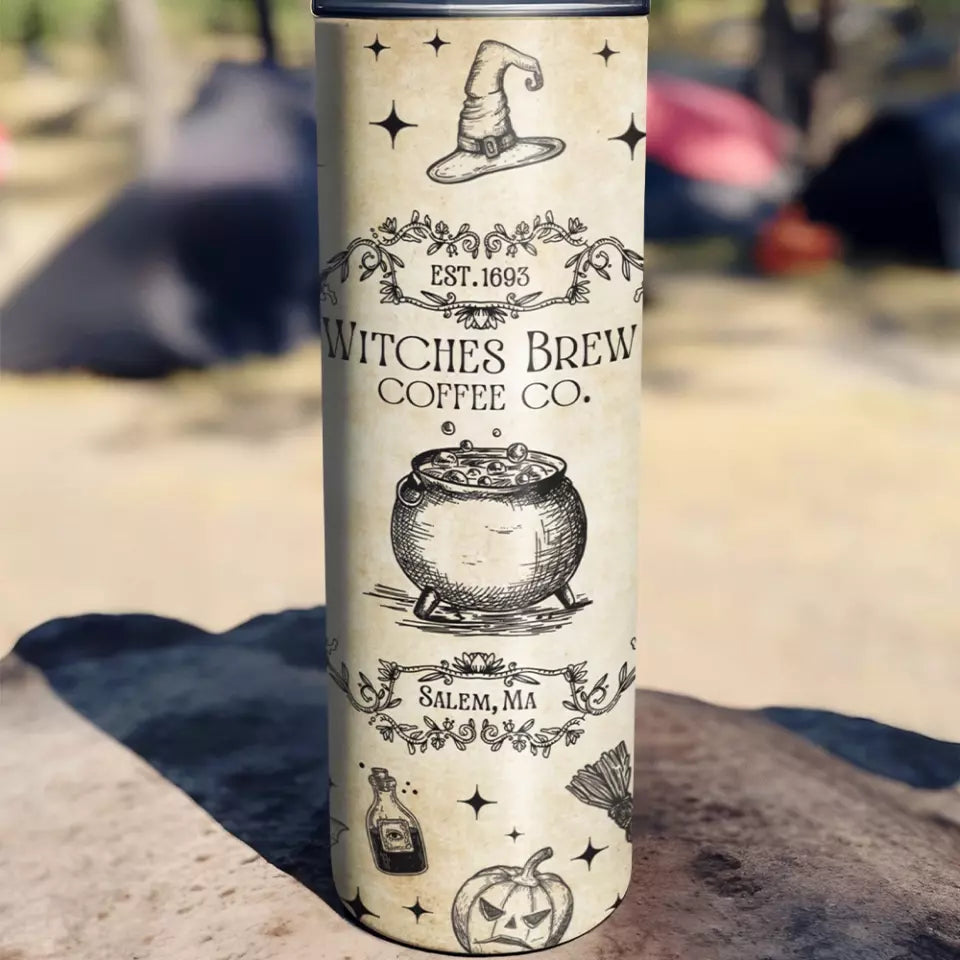 Witches Brew - Witch Coffe Cup - 20oz Skinny Tumbler - Witches Gifts - Gift for Witchy Friends, Mom, Girlfriend
