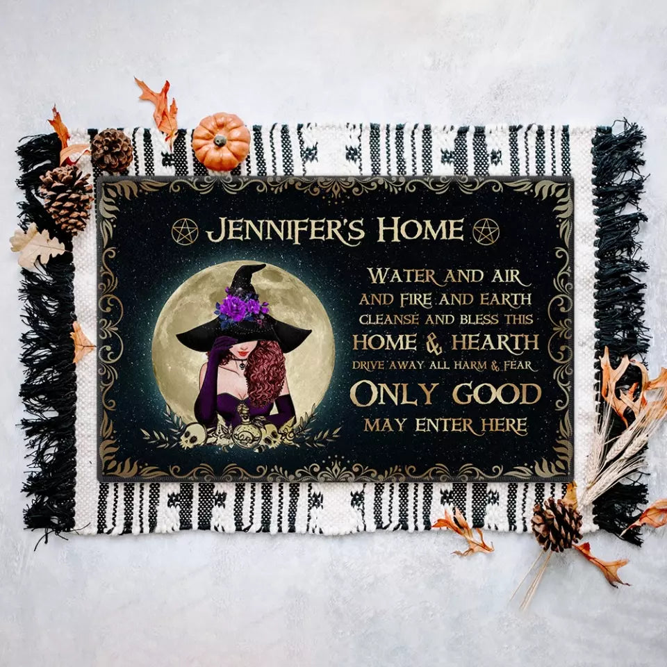 Water And Air Fire And Earth - Personalized Witch Doormat - Halloween Entrance Mat Decorations