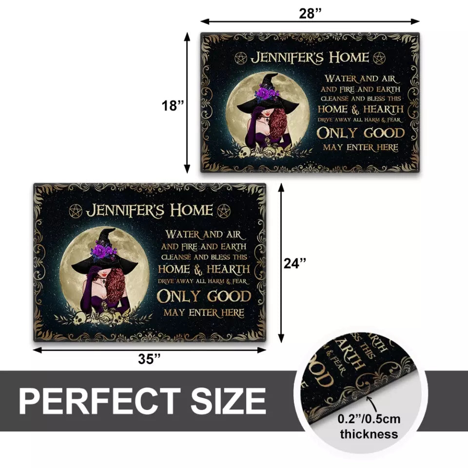 Water And Air Fire And Earth - Personalized Witch Doormat - Halloween Entrance Mat Decorations