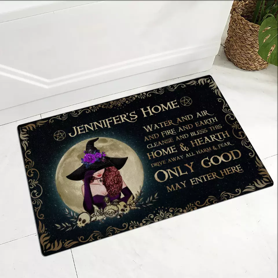 Water And Air Fire And Earth - Personalized Witch Doormat - Halloween Entrance Mat Decorations