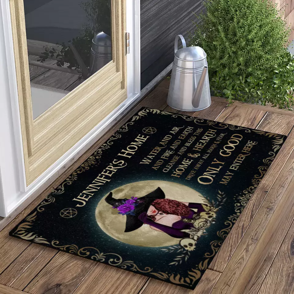 Water And Air Fire And Earth - Personalized Witch Doormat - Halloween Entrance Mat Decorations