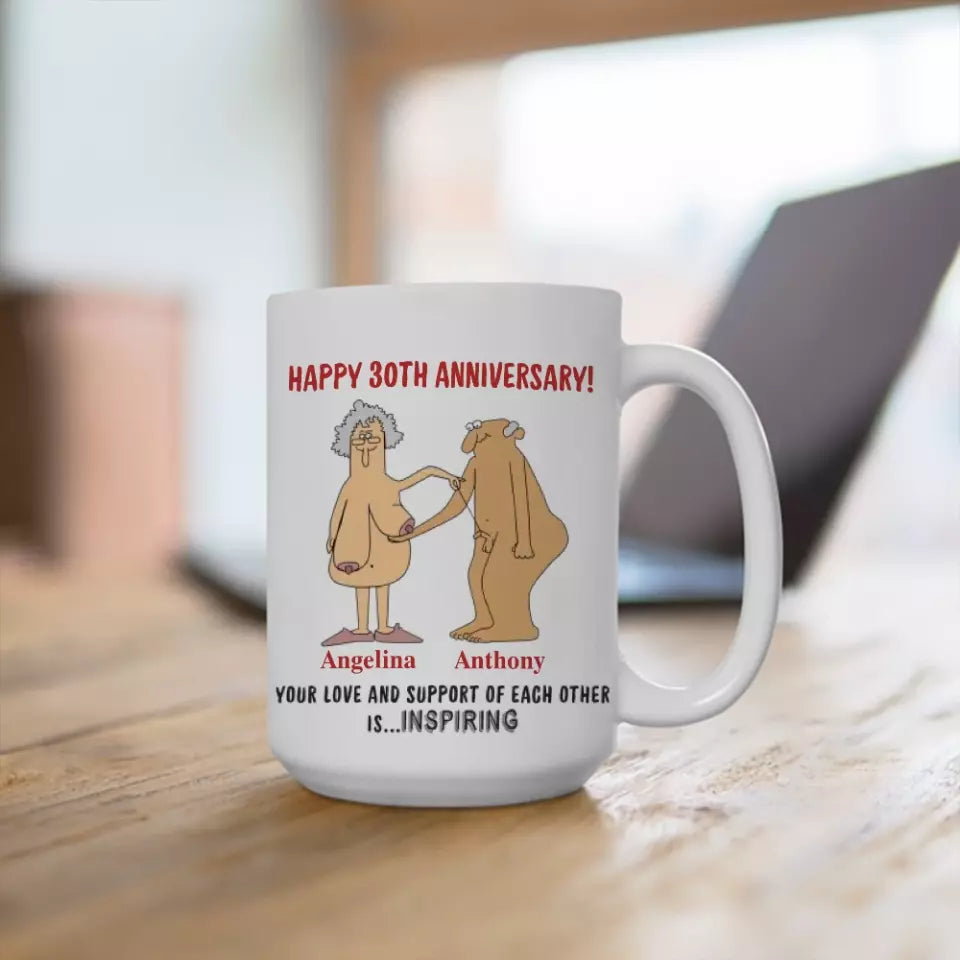 Love Is Supporting Each Other - Custom Mugs, Anniversary Mug For Wife Husband, Couple, Tea Cup, Holiday Mug Gift Funny for New Year Valentine Anniversary - 208IHPTHMU111