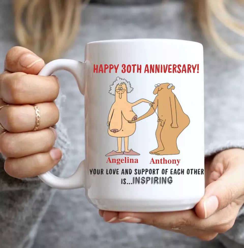 Love Is Supporting Each Other - Custom Mugs, Anniversary Mug For Wife Husband, Couple, Tea Cup, Holiday Mug Gift Funny for New Year Valentine Anniversary - 208IHPTHMU111