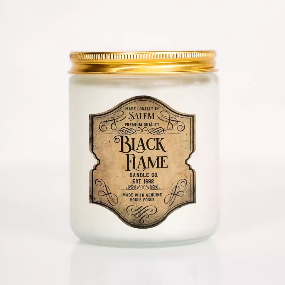 Black Flame - Salem Witchcraft 1692 - Halloween Scented Candle - 9oz Candle - Witchy Gifts