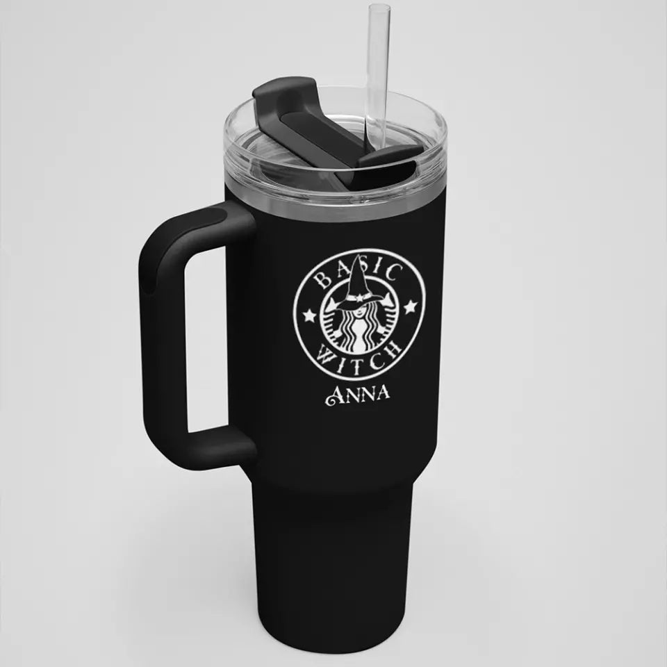 Basic Witch With Personalized Name- Best Curved Tumbler Gift For Halloween-208IHNTHTU546