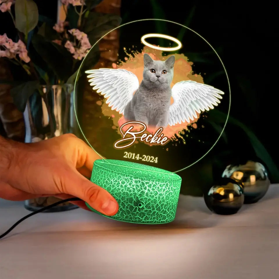 My Cat With Angle Wings Personalized Led Light