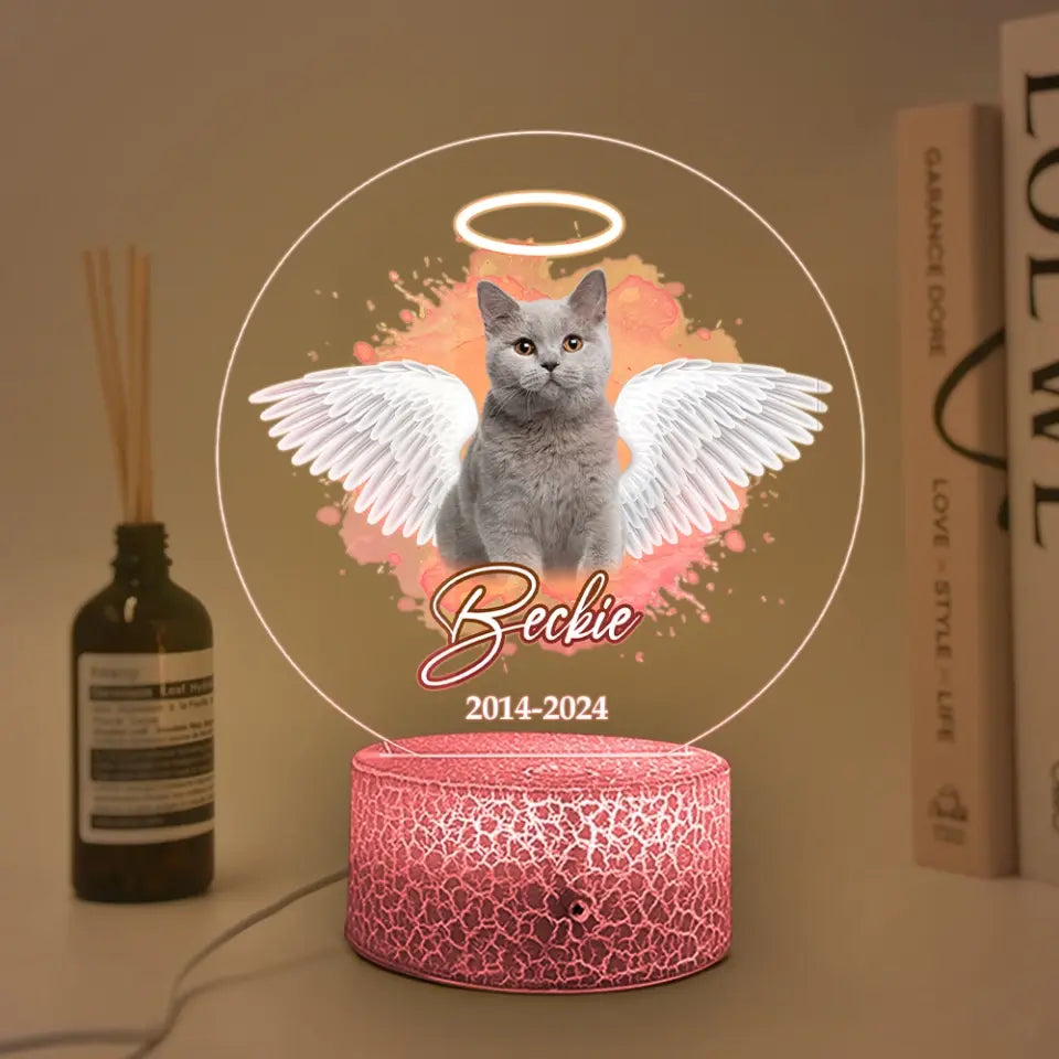 My Cat With Angle Wings Personalized Led Light