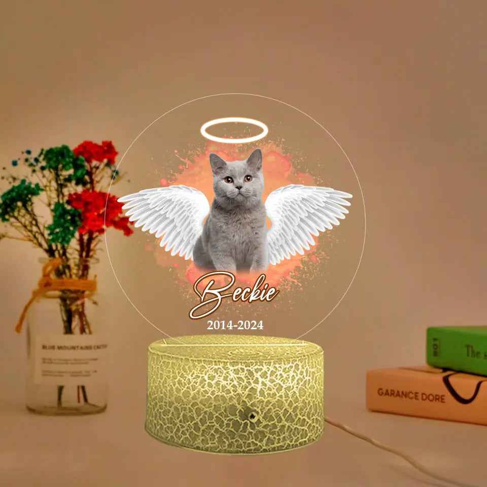 My Cat With Angle Wings Personalized Led Light