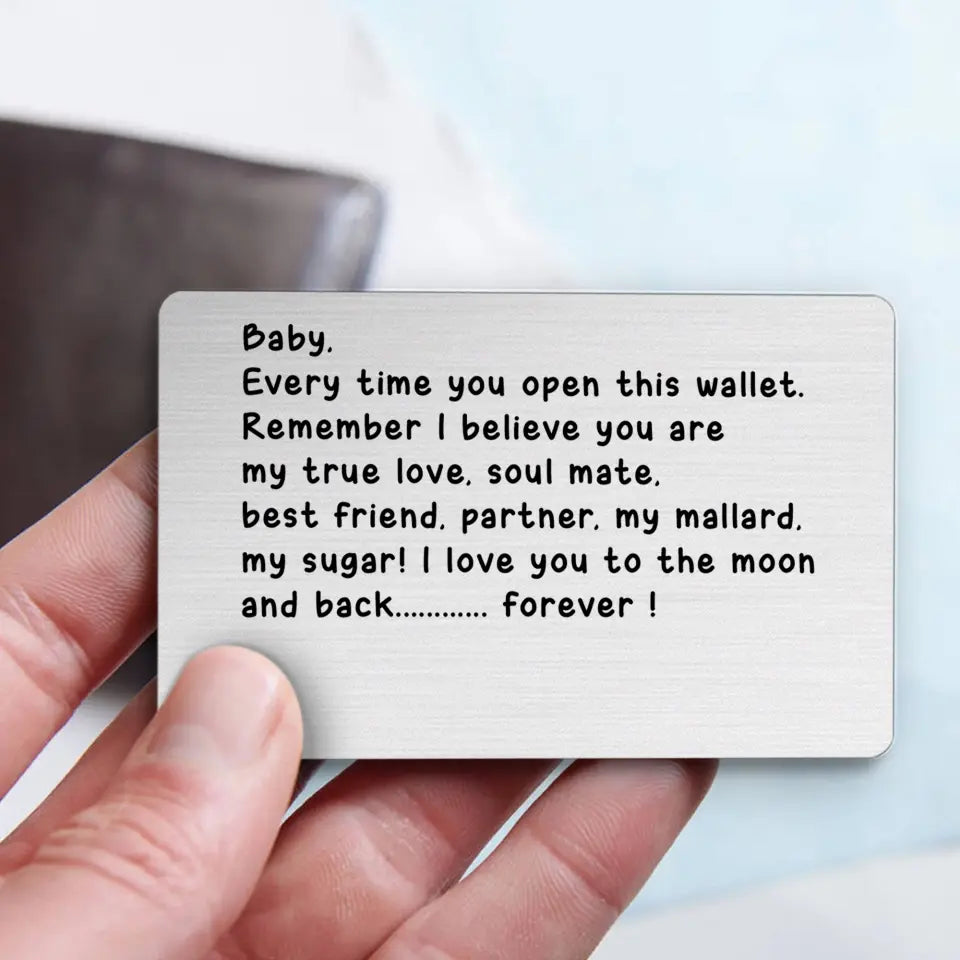 Everytime You Open This Wallet Personalized Wallet Insert Card