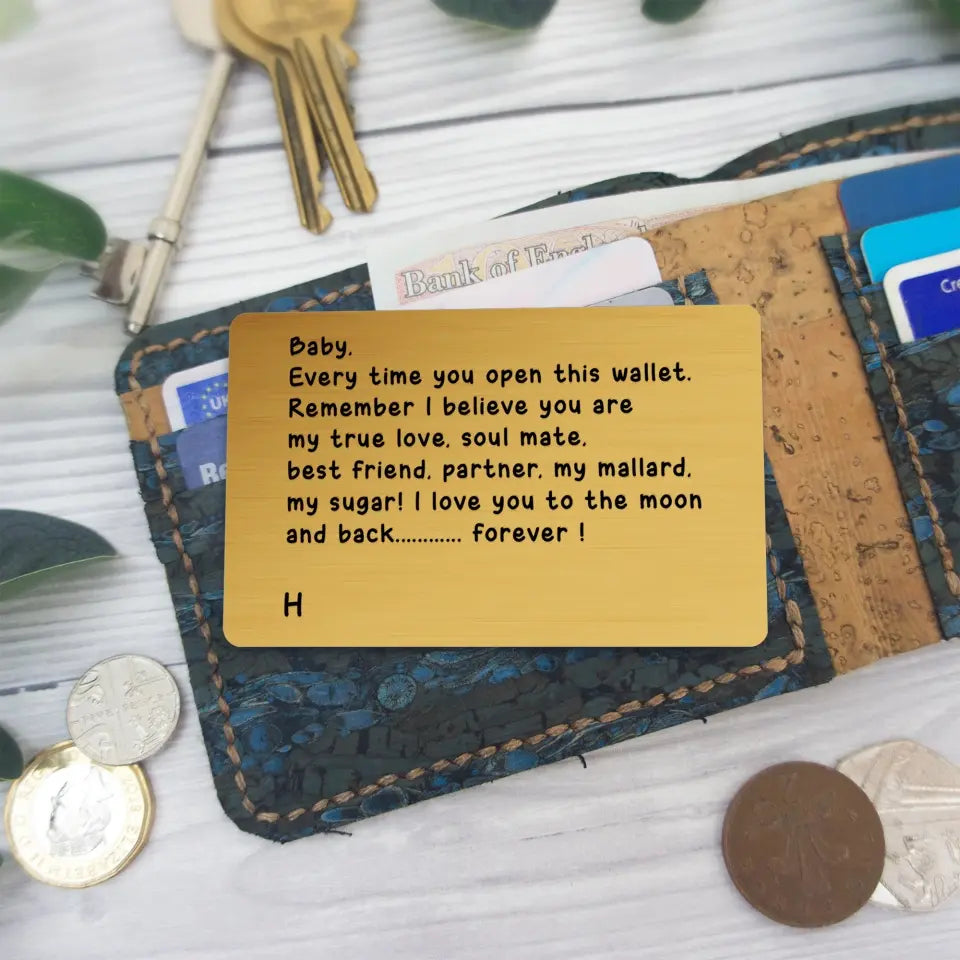 Everytime You Open This Wallet Personalized Wallet Insert Card