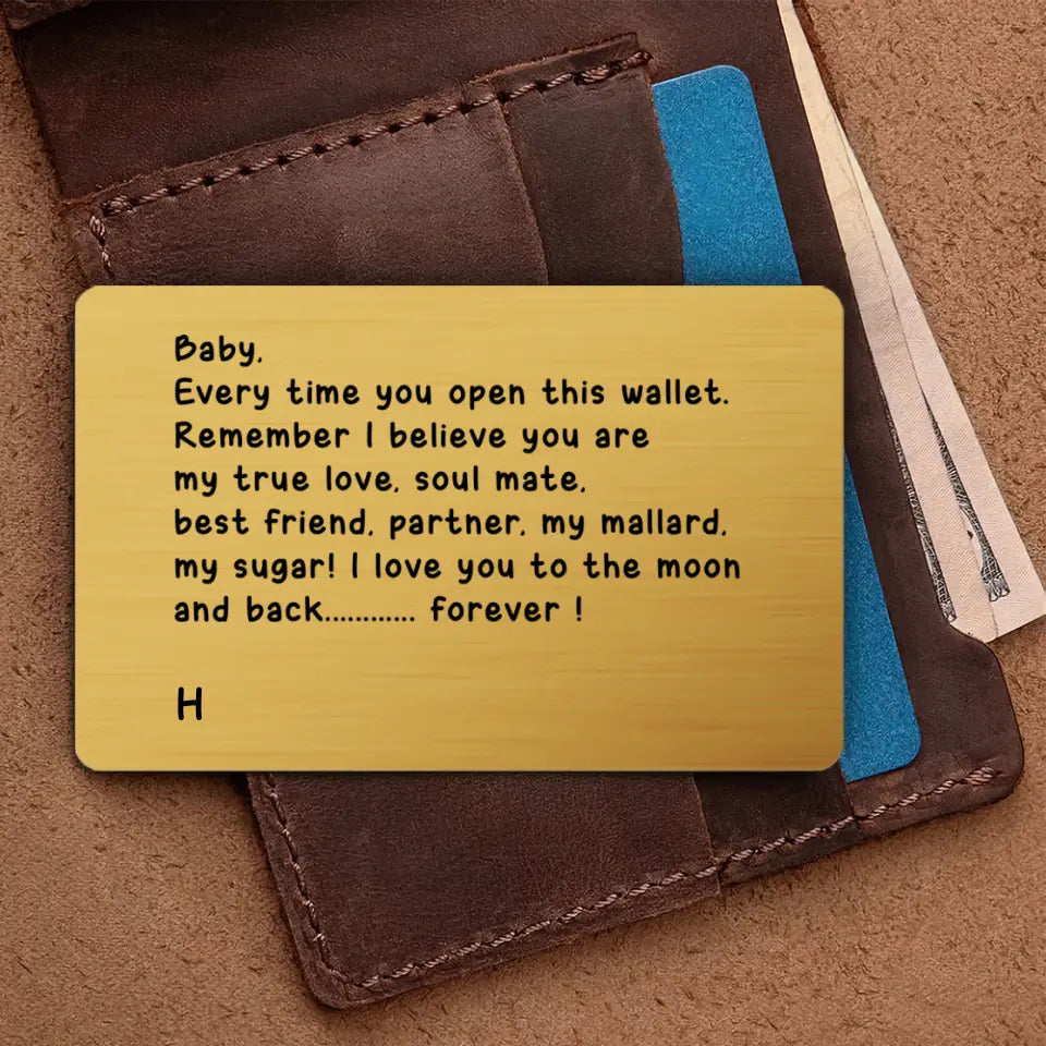 Everytime You Open This Wallet Personalized Wallet Insert Card