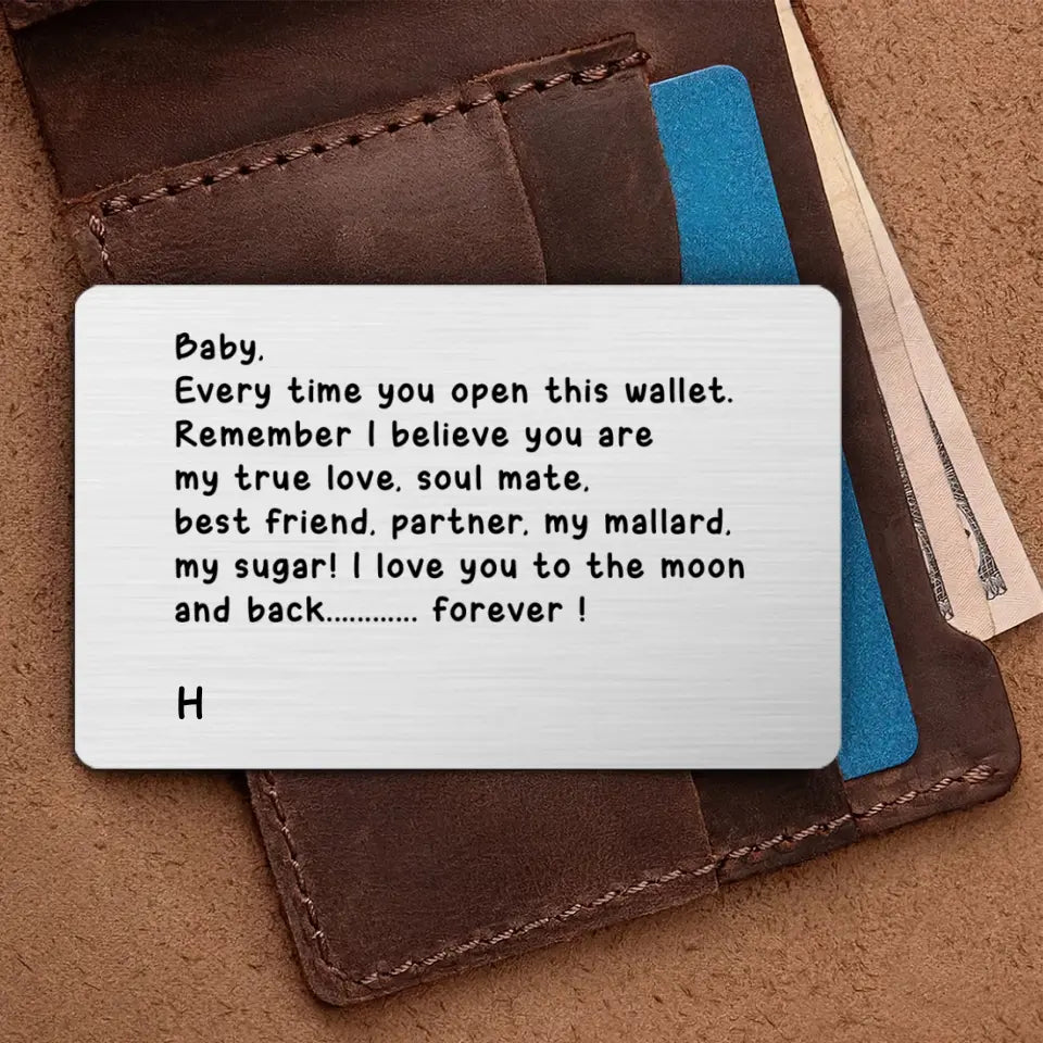 Everytime You Open This Wallet Personalized Wallet Insert Card