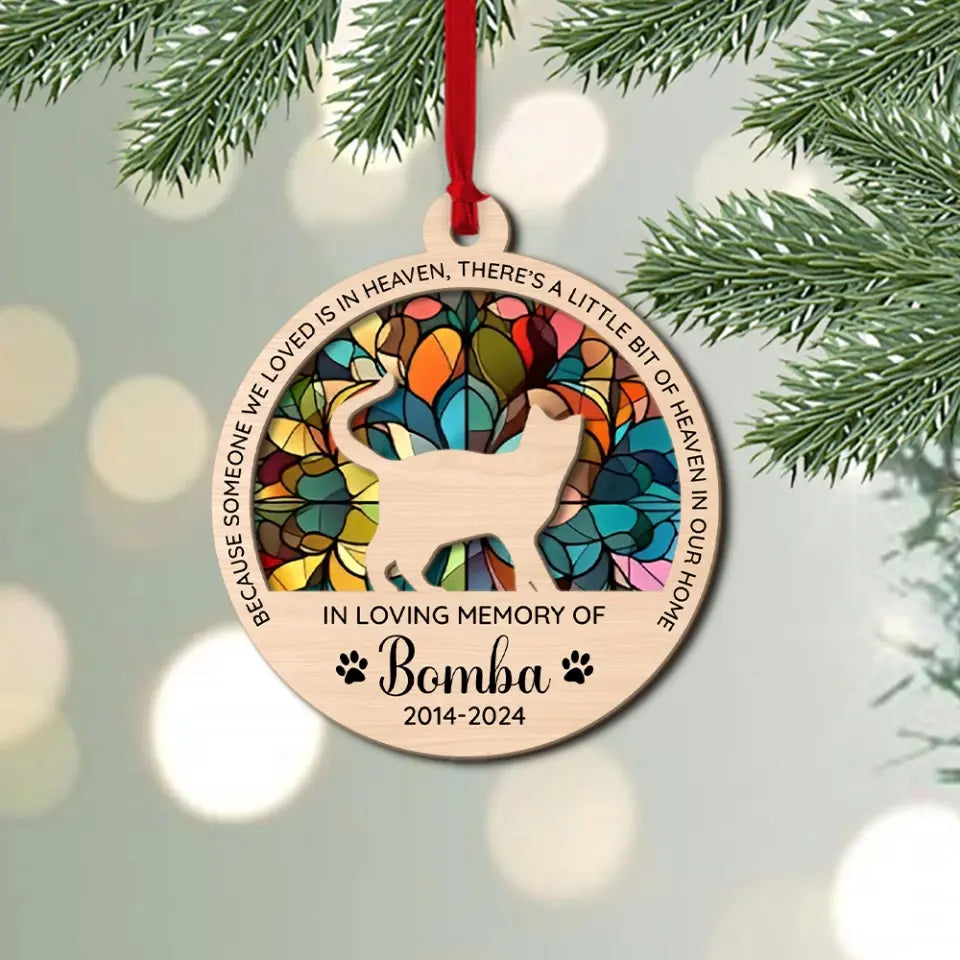 Cat in Heaven - Personalized 2 Layered Acrylic Suncatcher Ornament - Cat Loss Gift - Memorial Keepsake for Cat Owners