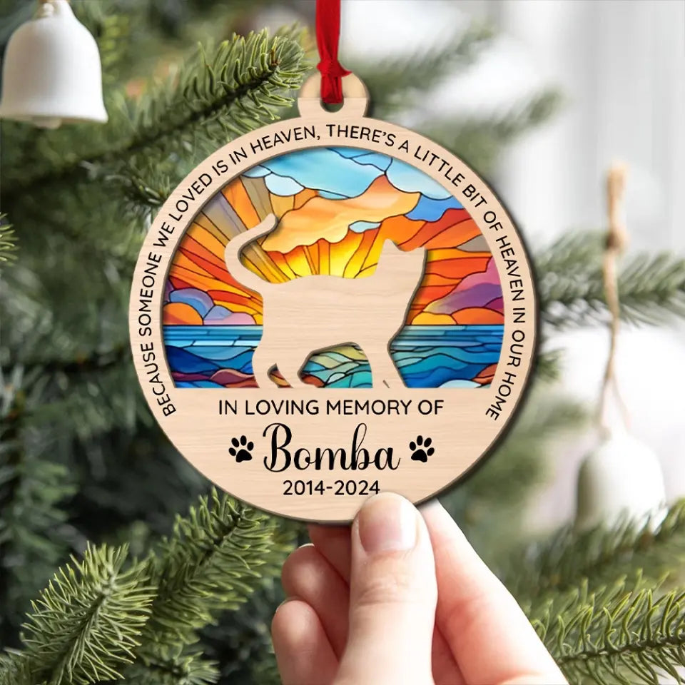 Cat in Heaven - Personalized 2 Layered Acrylic Suncatcher Ornament - Cat Loss Gift - Memorial Keepsake for Cat Owners