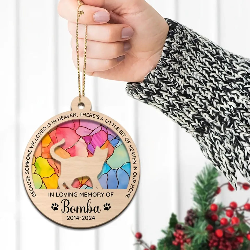 Cat in Heaven - Personalized 2 Layered Acrylic Suncatcher Ornament - Cat Loss Gift - Memorial Keepsake for Cat Owners