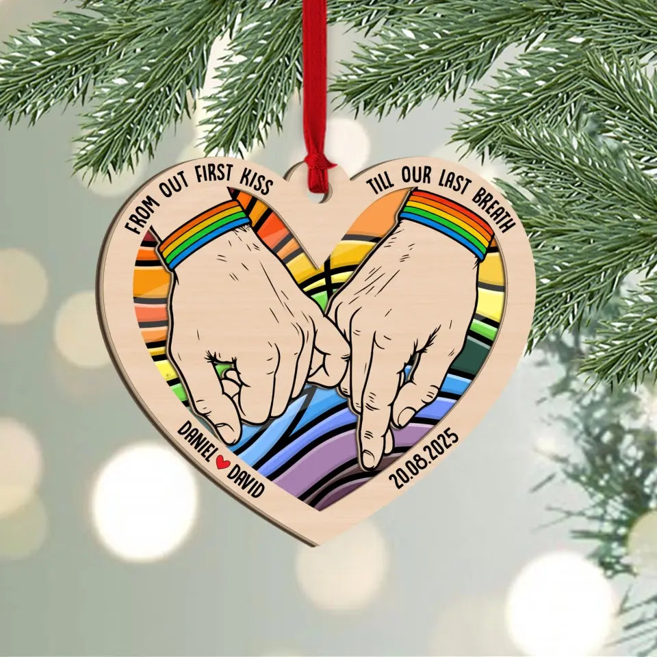 Personalized Valentine Gifts - Till Our Last Breath Personalized 2 Layered Ornament