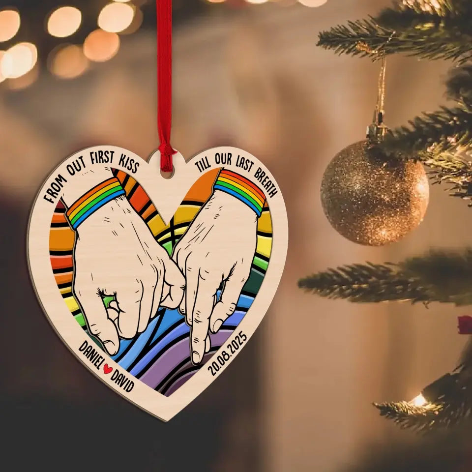 Personalized Valentine Gifts - Till Our Last Breath Personalized 2 Layered Ornament