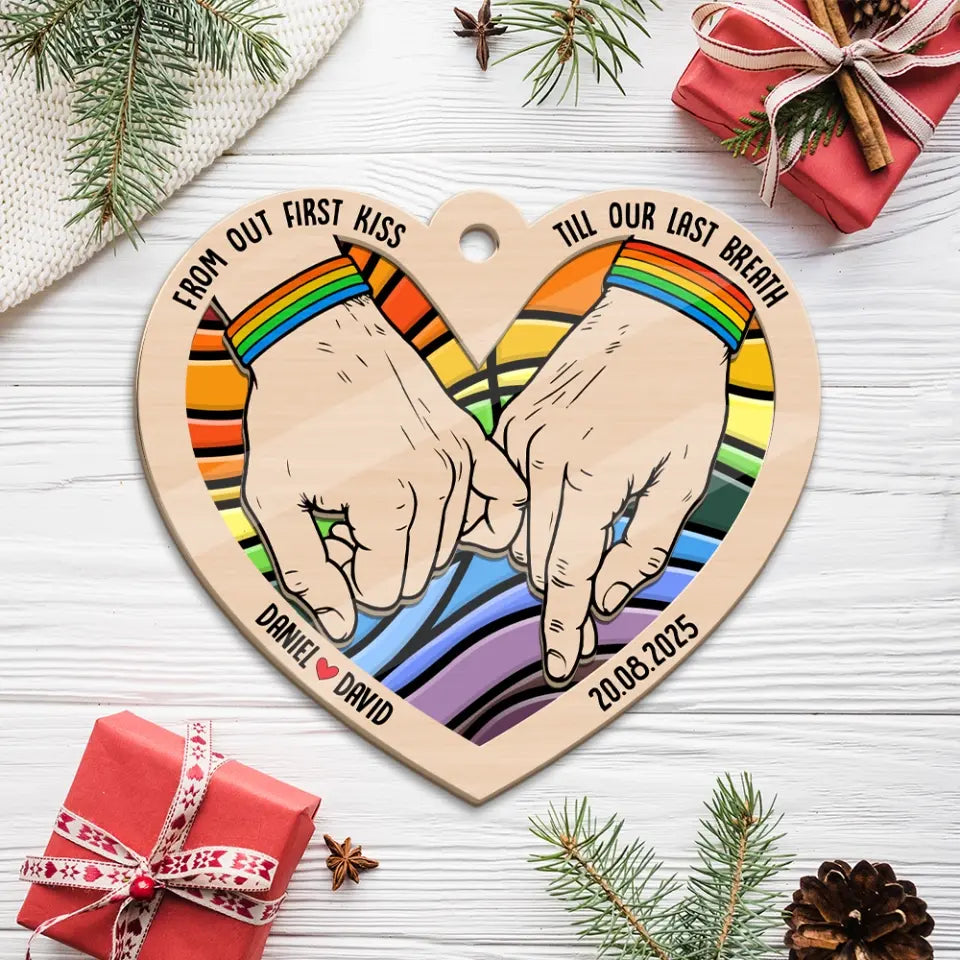 Personalized Valentine Gifts - Till Our Last Breath Personalized 2 Layered Ornament