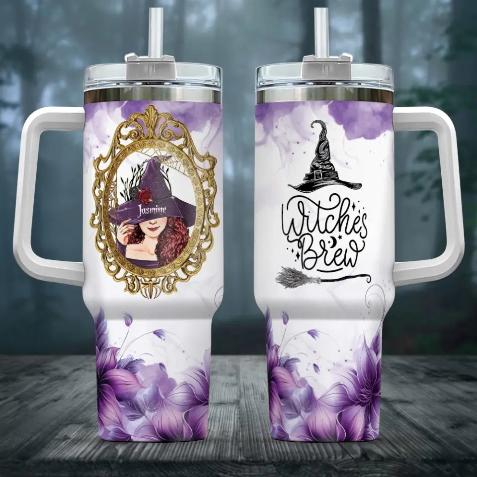 Witches Brew - Personalized Witchy Woman - 40oz Tumbler with Handle - Halloween Gift for Witch Lovers