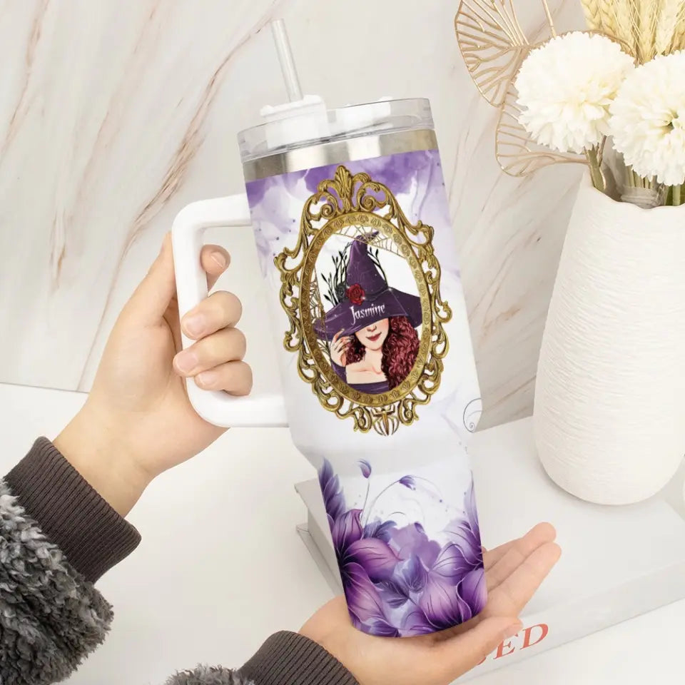 Witches Brew - Personalized Witchy Woman - 40oz Tumbler with Handle - Halloween Gift for Witch Lovers