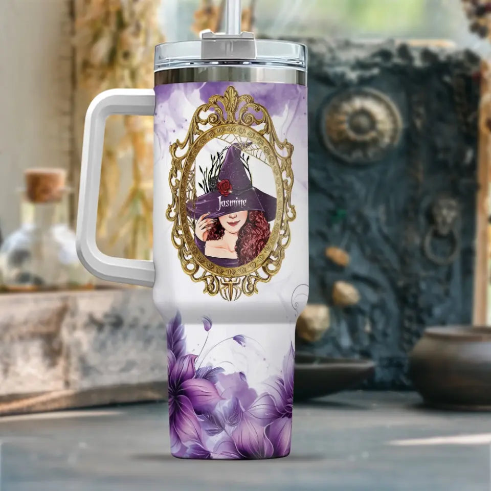 Witches Brew - Personalized Witchy Woman - 40oz Tumbler with Handle - Halloween Gift for Witch Lovers