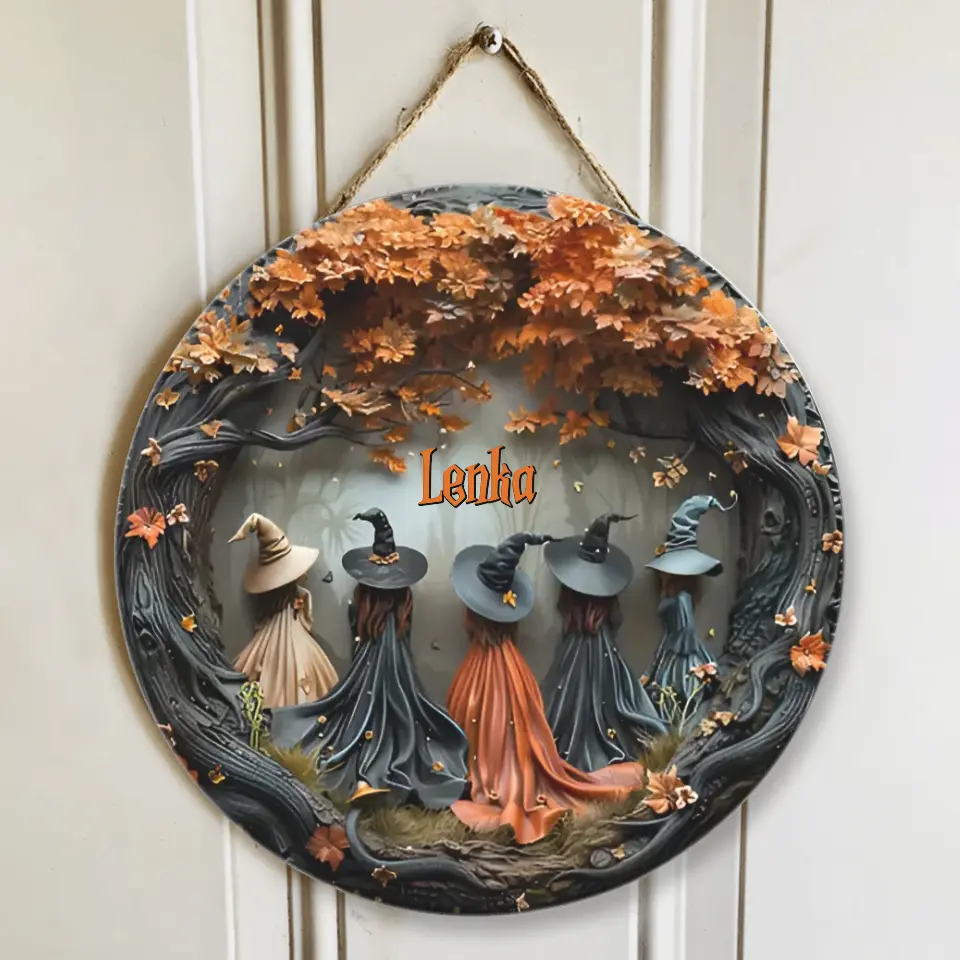 Beautiful Mysterious Witches Personalized Wooden Sign