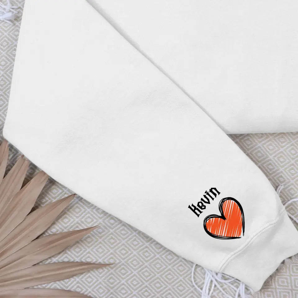 Personalized Mom/Grandma Life With Grandkids Name On The Sleeve Halloween Sweatshirt