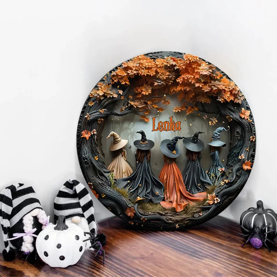 Beautiful Mysterious Witches Personalized Wooden Sign