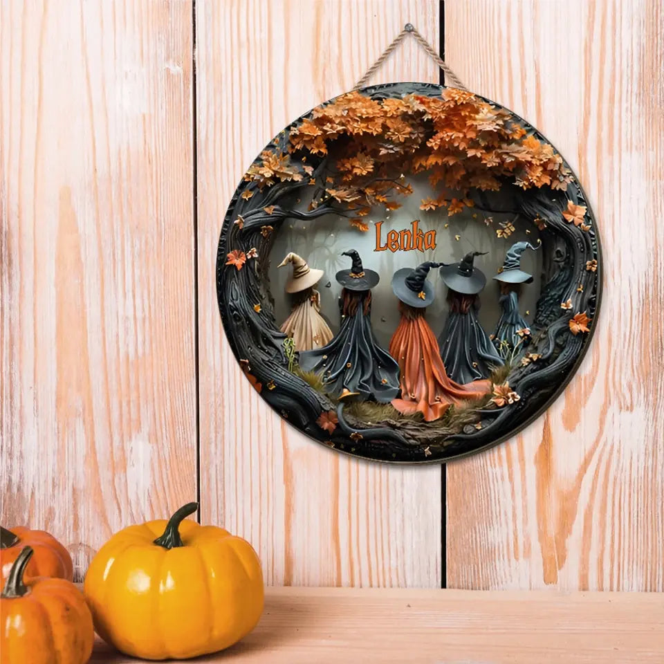 Beautiful Mysterious Witches Personalized Wooden Sign
