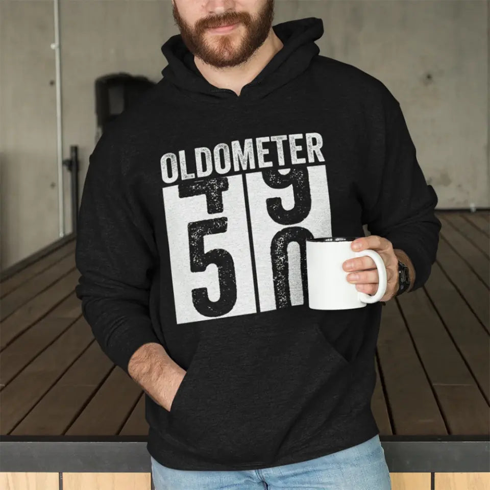 Oldometer Funny Vintage 50 60 70 Personalized Hoodie