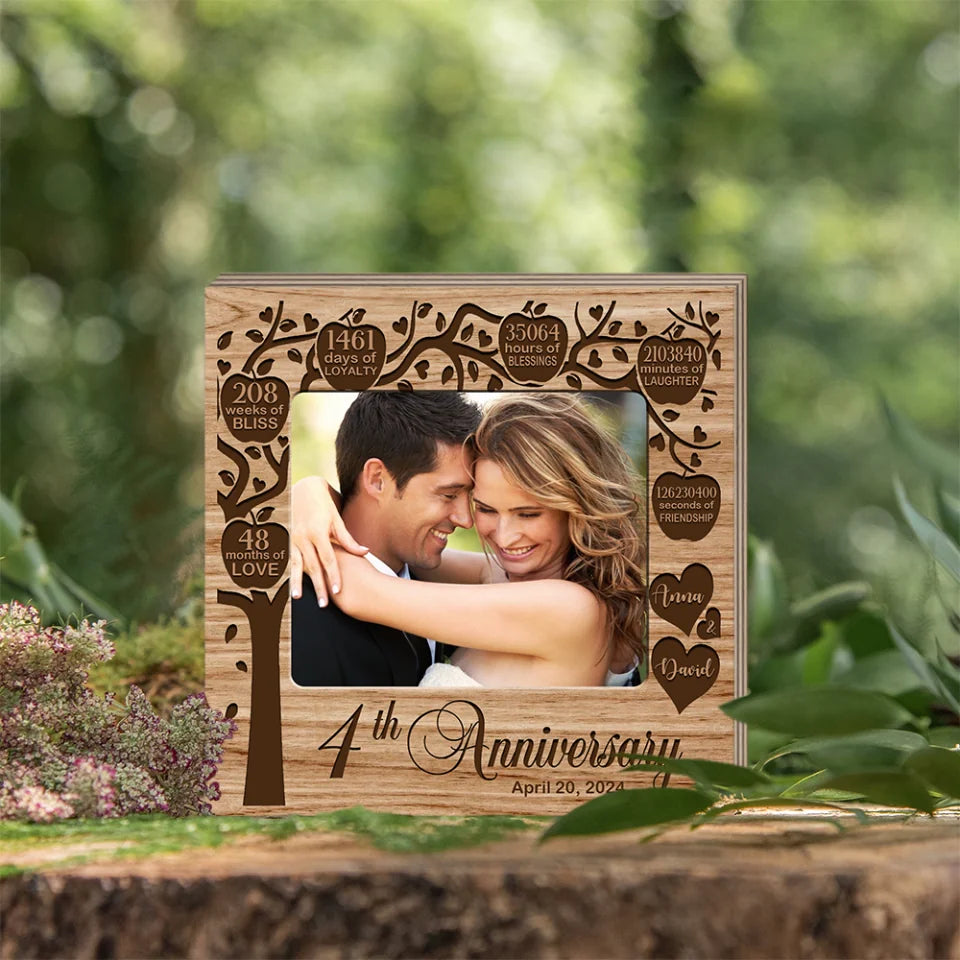 4th Anniversary Gift for Couple - Wooden Block - Gift for Her, Him