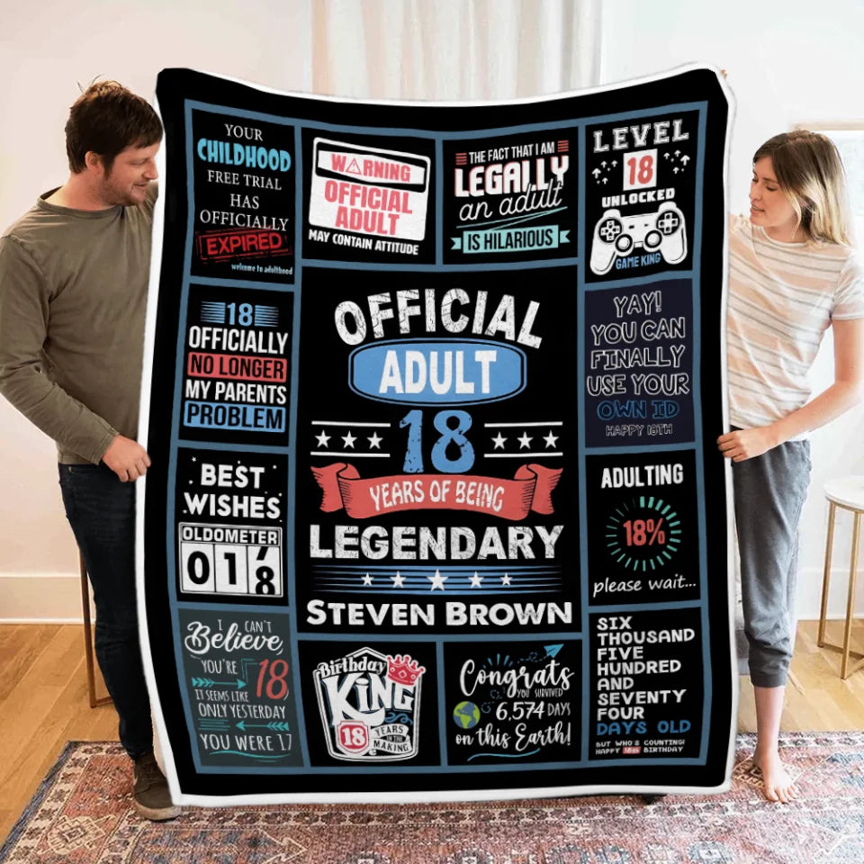 18 Year Old Boy Gifts - For Boy Turning 18 - Classic Fleece Blanket - 18th Birthday Gifts