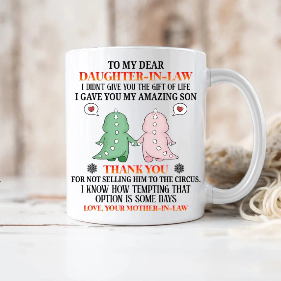 Thank You Daughter-in-law - White Mug - Daughter-in-law Gifts