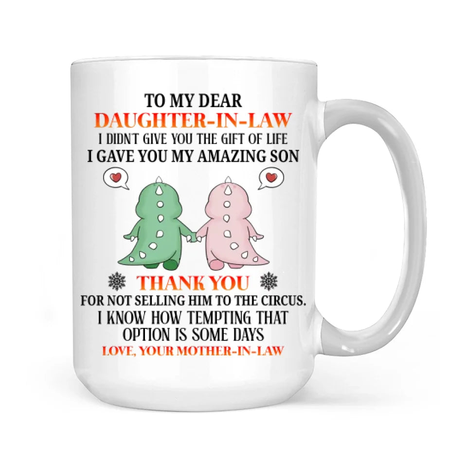 Thank You Daughter-in-law - White Mug - Daughter-in-law Gifts