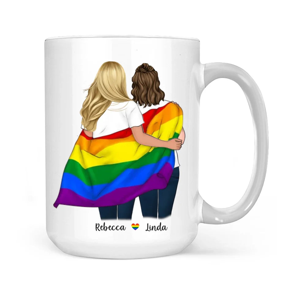 I Want All Of My Last To Be With You - Personalized White Mug - Gift For Lesbian