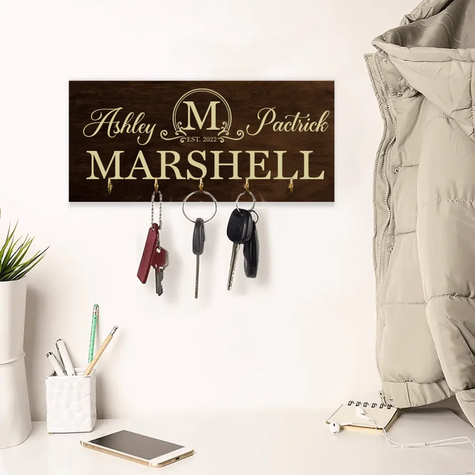 Home Sweet Home - House Warming Present Idea - Custom Key Holder - Anniversary Gift For Parents