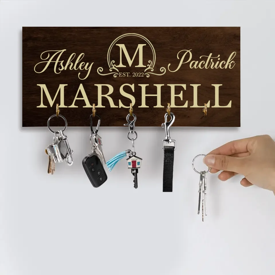 Home Sweet Home - House Warming Present Idea - Custom Key Holder - Anniversary Gift For Parents