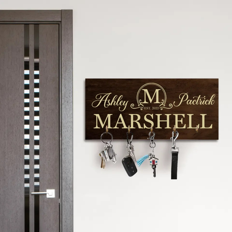 Home Sweet Home - House Warming Present Idea - Custom Key Holder - Anniversary Gift For Parents