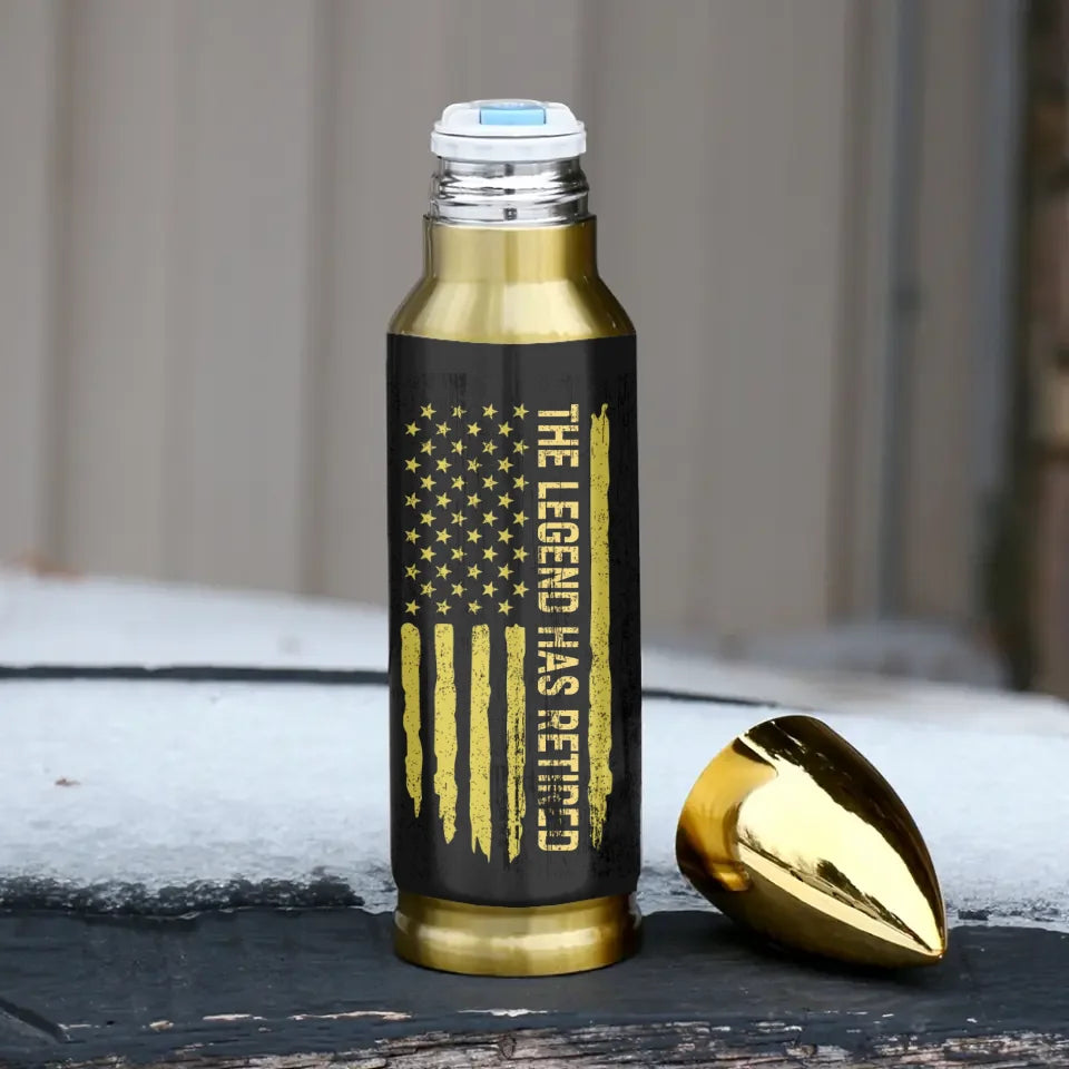 The Legend Has Retired - Personalized Bullet Tumbler - Gift For Retirement