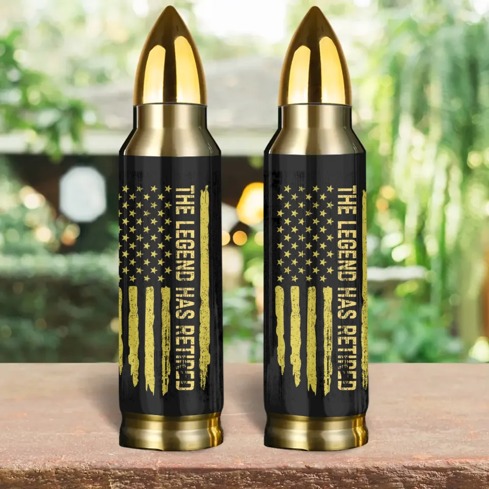 The Legend Has Retired - Personalized Bullet Tumbler - Gift For Retirement