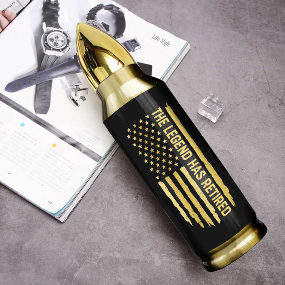 The Legend Has Retired - Personalized Bullet Tumbler - Gift For Retirement