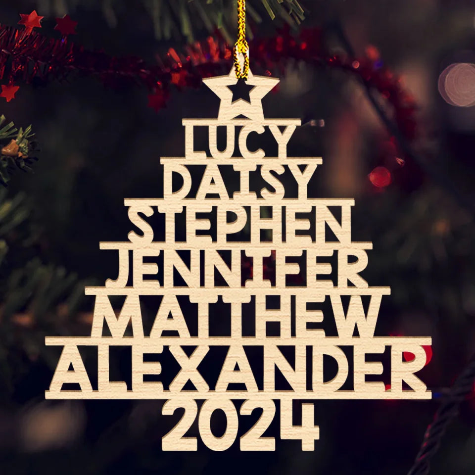 Custom Family Names 2024 Christmas Tree - Best Housewarming Presents - Custom Ornament - Christmas Gift