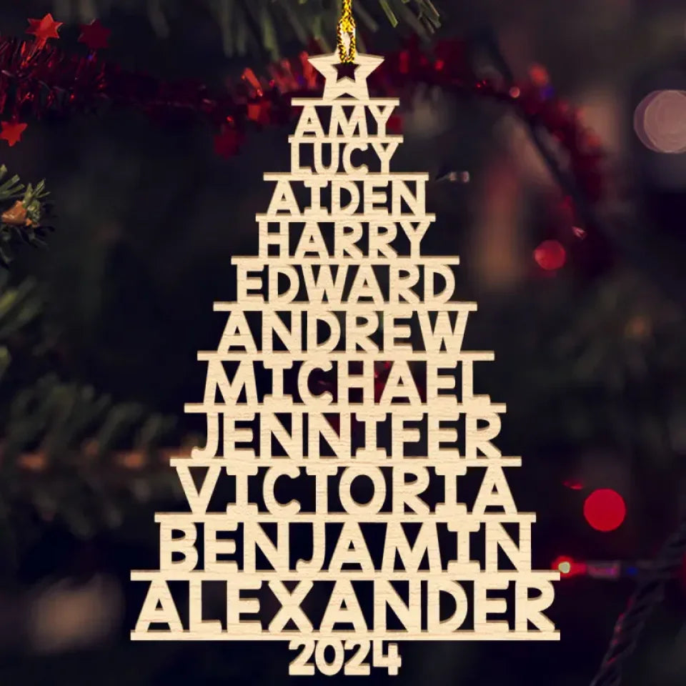 Custom Family Names 2025 Christmas Tree - Best Housewarming Presents - Custom Ornament - Christmas Gift