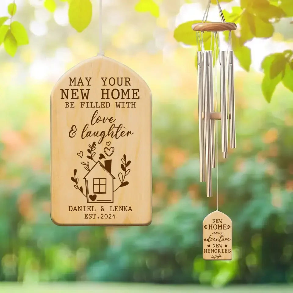 New Home New Adventure New Memories - Housewarming Gifts - Custom Wind Chimes - Christmas, Anniversary, New Home Gifts for Couples